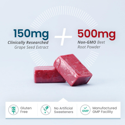 Humann Superbeets Heart Chews | Extracto De Semilla De Uva Y