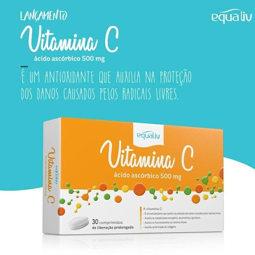 Vitamina C Equaliv 30 Comprimidos Liberação Prolongada 500