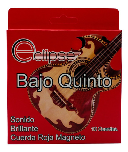 Cuerdas Para Bajo Quinto Color Rojo Marca Eclipse 
