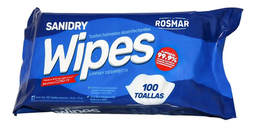 Rosmar Toallitas Sanitizantes, 2 Packs De 100 Toallitas