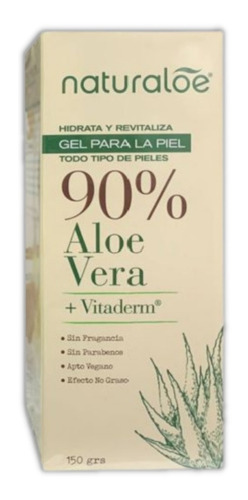 Naturaloe Gel Para La Piel 90% Aloe Vera + Vitaderm 150gr