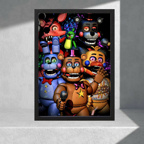 Cuadro Decorativo Five Nights At Freddys 09 - A3 30x40 Marrón Negro