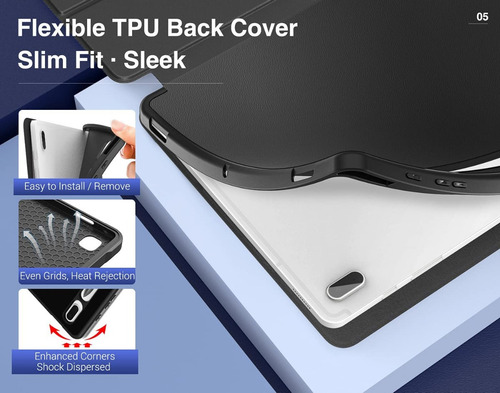 Imagen 4 de 10 de Case Galaxy Tab S7 Plus 12.4 T970 T975 Funda Con Pen Holder