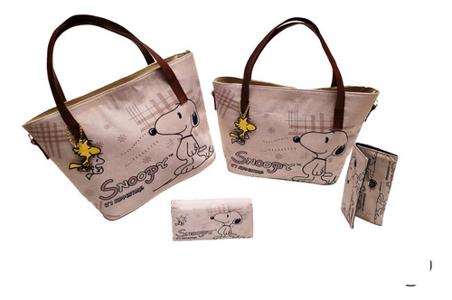 Imagen 6 de 8 de Bolsa Dama Snoopy Suppertime Emilio Woodstoc Personajes Nyny