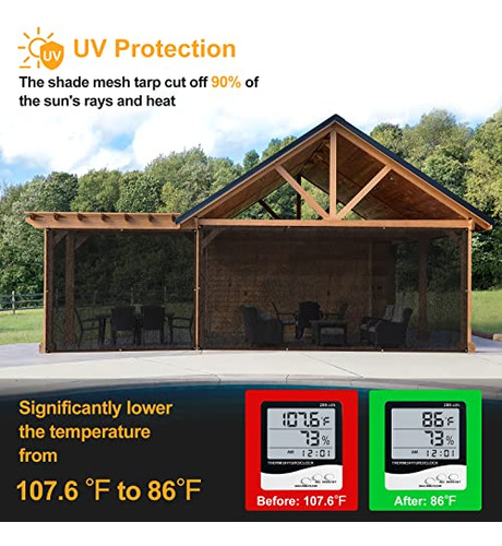 Malla Protectora Solar Con Ojales 6.5 X 13 Pies, Resistente