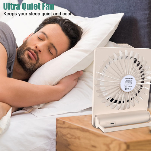 Ventilador De Escritorio Tertran Recargable Con Pantalla Led