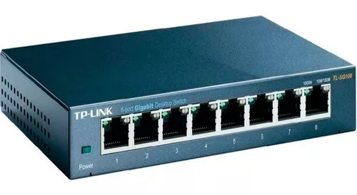 Switch Gigabit Tp Link Tl Sg108 8 Bocas 10/100/1000 Metálico