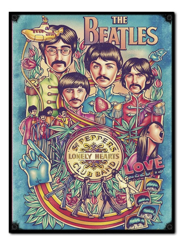 #1434 - Cuadro Vintage 30 X 40 - The Beatles Poster Rock