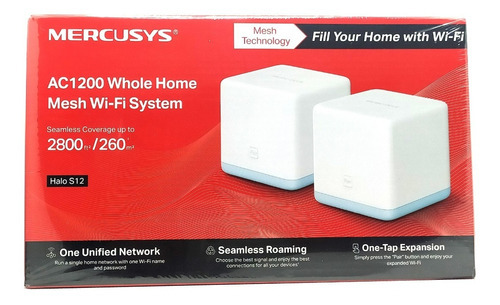 Sistema Wifi Halo Mesh Pa Toda La Casa S12-2 Ac1200 Mercusys Color Blanco