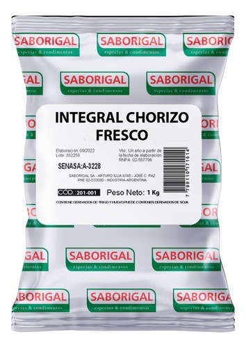 3 Integral De Chorizo + 3 Aglutinante + 1 Chinesca