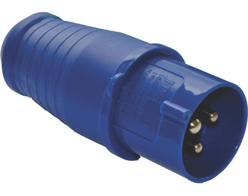 Plugue Industrial 2p+t 16a 6h 250v J02pl-013 Az Jng Cor Azul