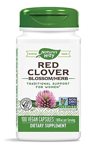Natures Way Red Clover Blossom, 400 Mg 100 Cápsulas