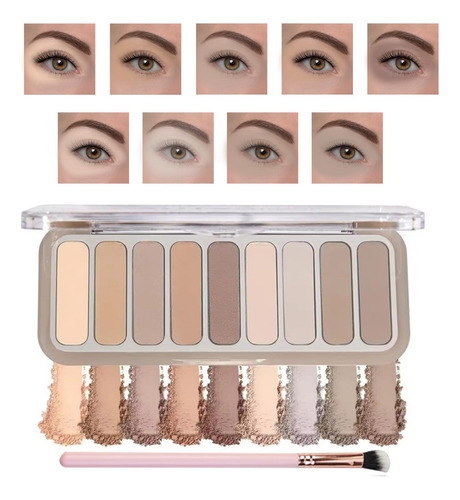 Mizeeye Paleta De Sombra De Ojos, 9 Colores Con Pincel De So