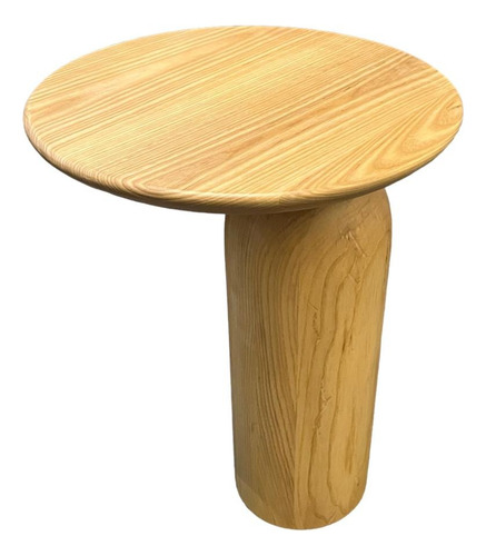 Mesa Lateral Redonda Moderna Minimalista De Madera Solida.
