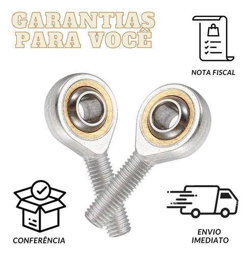 Kit 6 Peças Pos 16 A Terminal Rotular Macho Direita M16 X 2