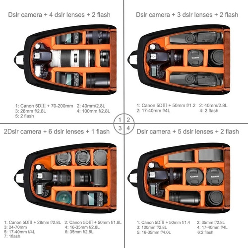 Imagen 8 de 9 de Mochila Para Cámara Fotográfica Puluz Pu5011 Impermeable
