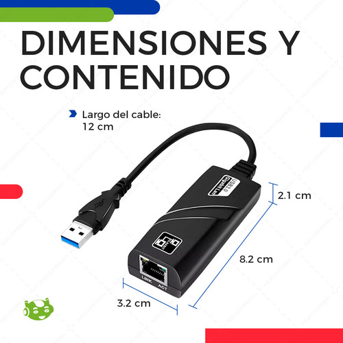 Adaptador Usb 3.0 A Rj45 Ethernet Lan 10/100/1000 Mbps