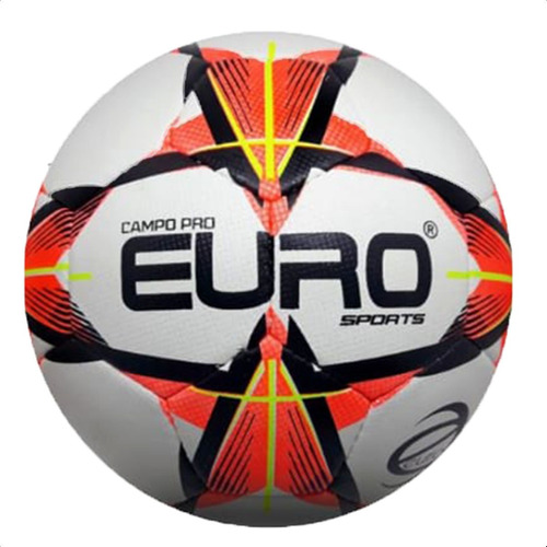 Bola Campo Euro Sport Pro Federada Qualidade Premium Cor Laranja