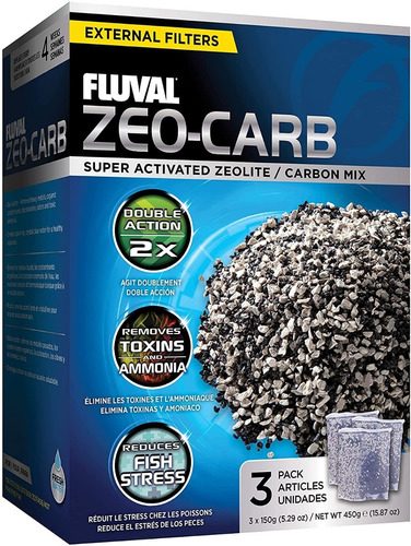 Fluval Carbon Activado / Zeolita Caja 450 Gr C/3 Repuestos