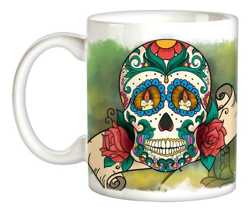 Caneca Xícara Caveira Mexicana Dia Dos Mortos México