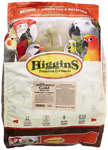 Higgins 466125 Cártamo Oro Natural Food Para Conure / Cockat