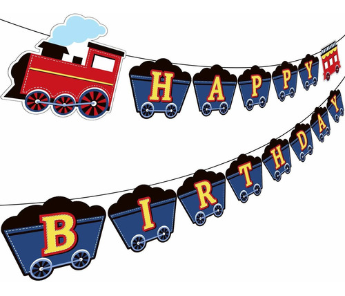 Banderines De Tren Para Fiestas De Cumpleaños, Tren De Vapor