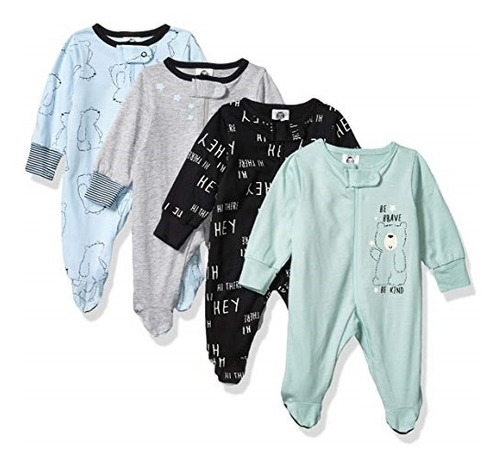 Ropa Para Bebe Pijamas De Algodón Paquete De 4 Talla 6-9m