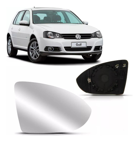 Lente Retrovisor Golf 2013 2014 2015 Espelho Com Base Ld