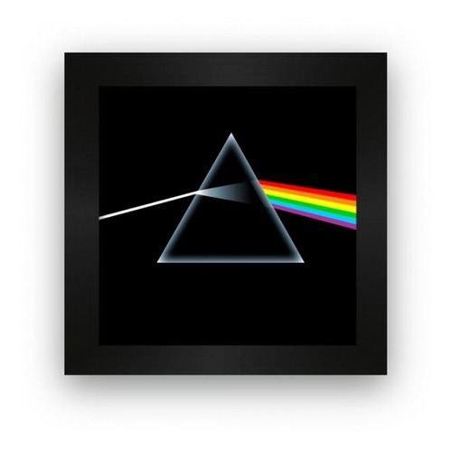 Quadro Azulejo Com Moldura Pink Floyd Dark Side Of The Moon Cor Preto Cor da armação Preto