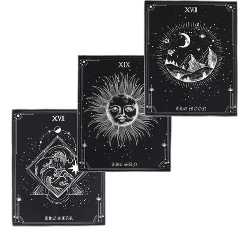 Tapiz Tarot 3 Sun Moon Star Vintage Para Colgar Pared Uña X