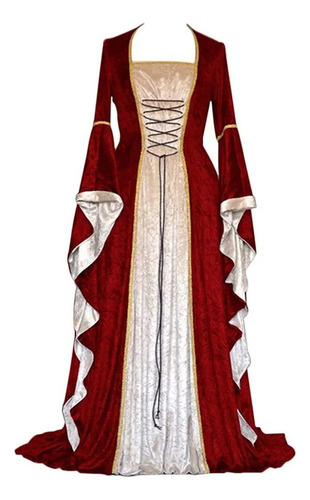 Vestido Femenino De Terciopelo Con Disfraz Medieval De Hallo