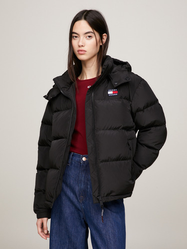 Parka Alaska Acolchada Con Gorro Mujer Tommy Hilfiger Negro