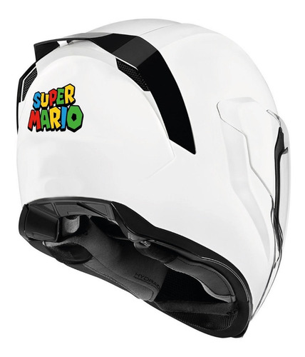 Calcomanía Sticker Reflejante Para Casco Super Mario