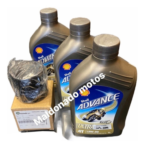 Kit Filtro Aceite P/ Benelli Tnt 300 302 Trk Leon Shell15w50