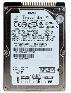 Hd 2.5 Ide 40gb 40 Gb Hitachi Para Notebook Novo Em Estoque