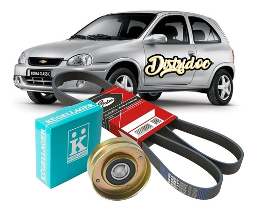 Kit Poly V Correa + Polea Chevrolet Corsa Agile Celta 1.4