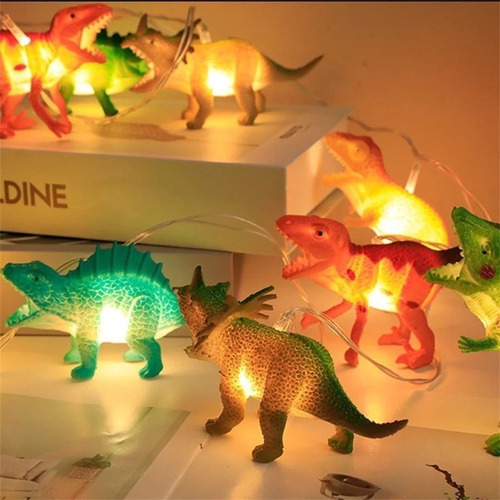 Luces Led Dinosaurios Adorno Pila O Usb 2 Metros Guirnalda