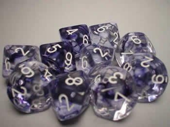 Juegos De Dados Chessex: Nebulosa Negra Con Blanco - Juego D