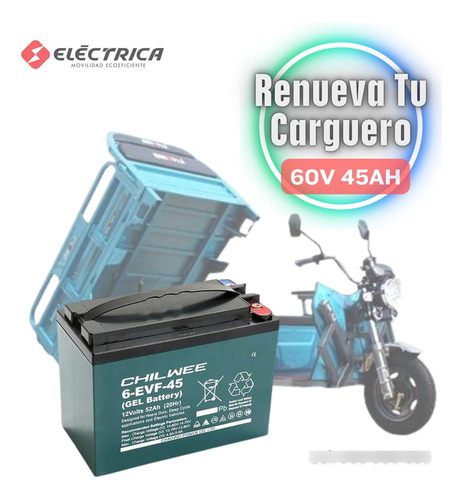 Kit 05 Baterías Plomo 12v45ah Trimoto Carguero Eléctrico 60v