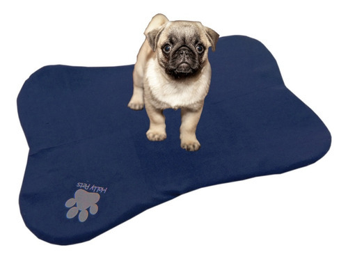 Cama En Forma De Hueso Para Mascotas. Color Azul oscuro