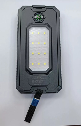 Imagen 2 de 10 de Bateria Portatil Externa 20.000 Mah 2 Usb Solar Powerbank