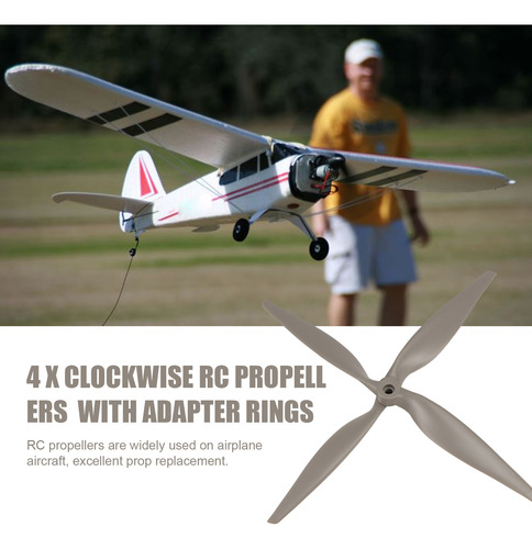 Hélices Rc 4pcs Cw 12x6 Polegadas Para Avião Com Adaptador R