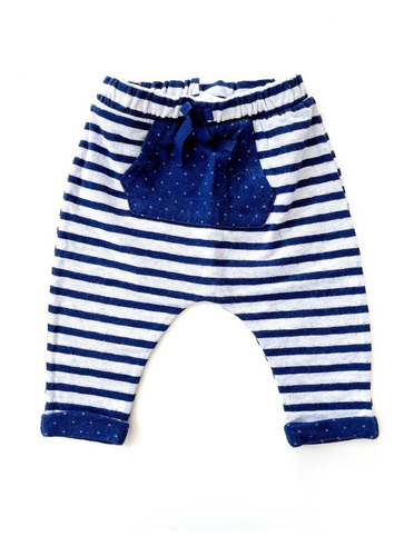 Jogging Rayado Azul Y Gris Zara Bebe Talle 3-6 Meses