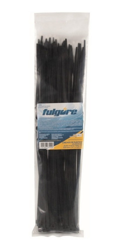 Amarre Plástico Negro 2.5mmx100cm 100pzs Fulgore Fu0278