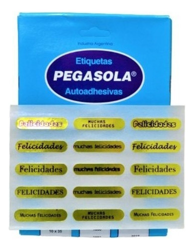 Etiqueta Sticker Felicidades Vigor Pegasola 3991