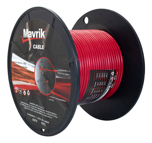 Cable Mavrik Cal. 14 Rojo 50 Mts