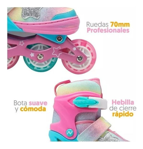 Patines En Linea Next Pro Con Luz Led. Ajustables 22-25