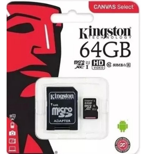 Micro Sd 64gb Kingston Clase 10 En Blister 80mb/s Sellada