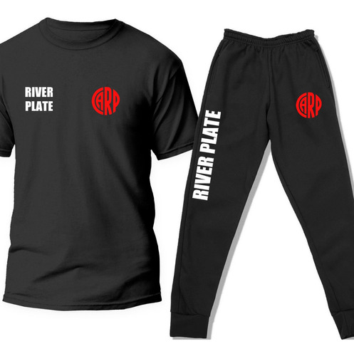 Conjunto Remera Y Pantalon River Jogging Logo Marca Motivos