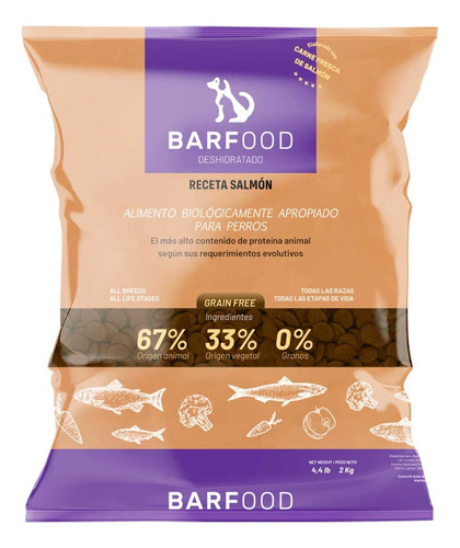 Barfood Deshidratado De Salmón Para Perro 2kg